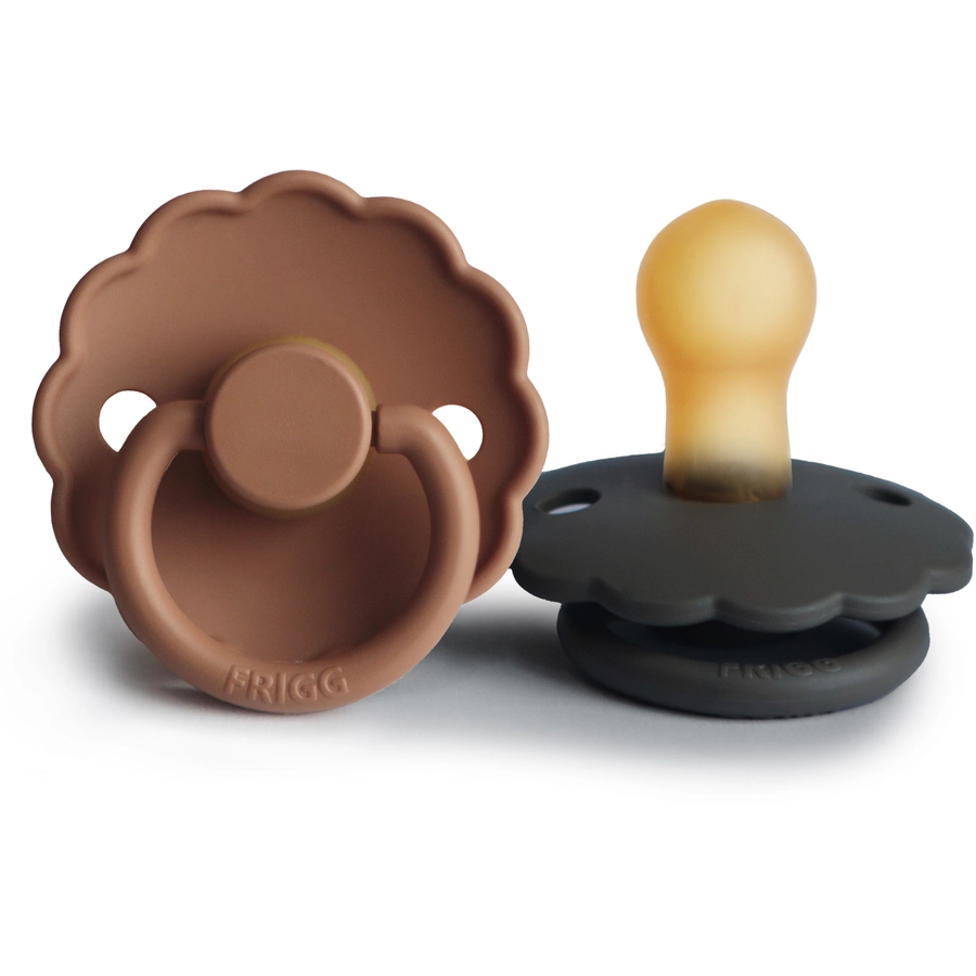 FRIGG Schnuller Daisy GraphitePeach Bronze 0-6 Monate