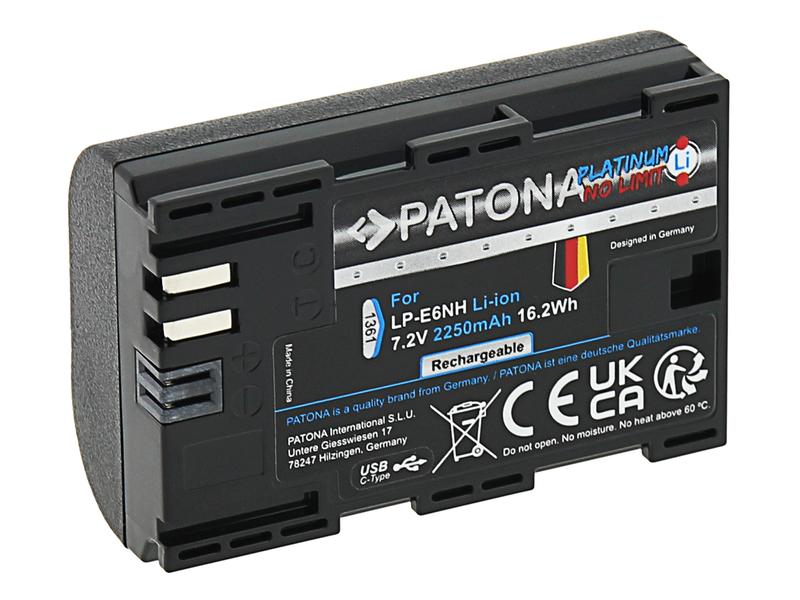 Patona Platinum Akku für Canon EOS R5 Mark II Platinum Batteriesatz für Canon