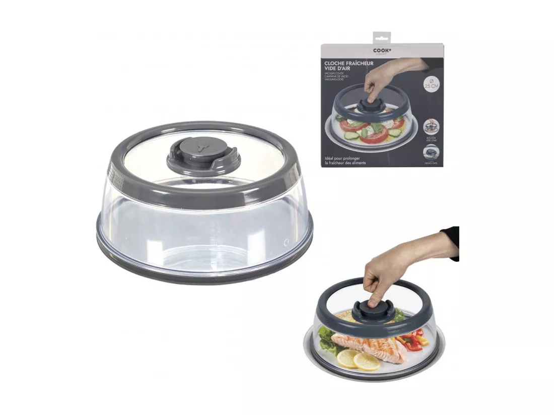Cloche fraîcheur - Vide air - D 25 cm - Gris