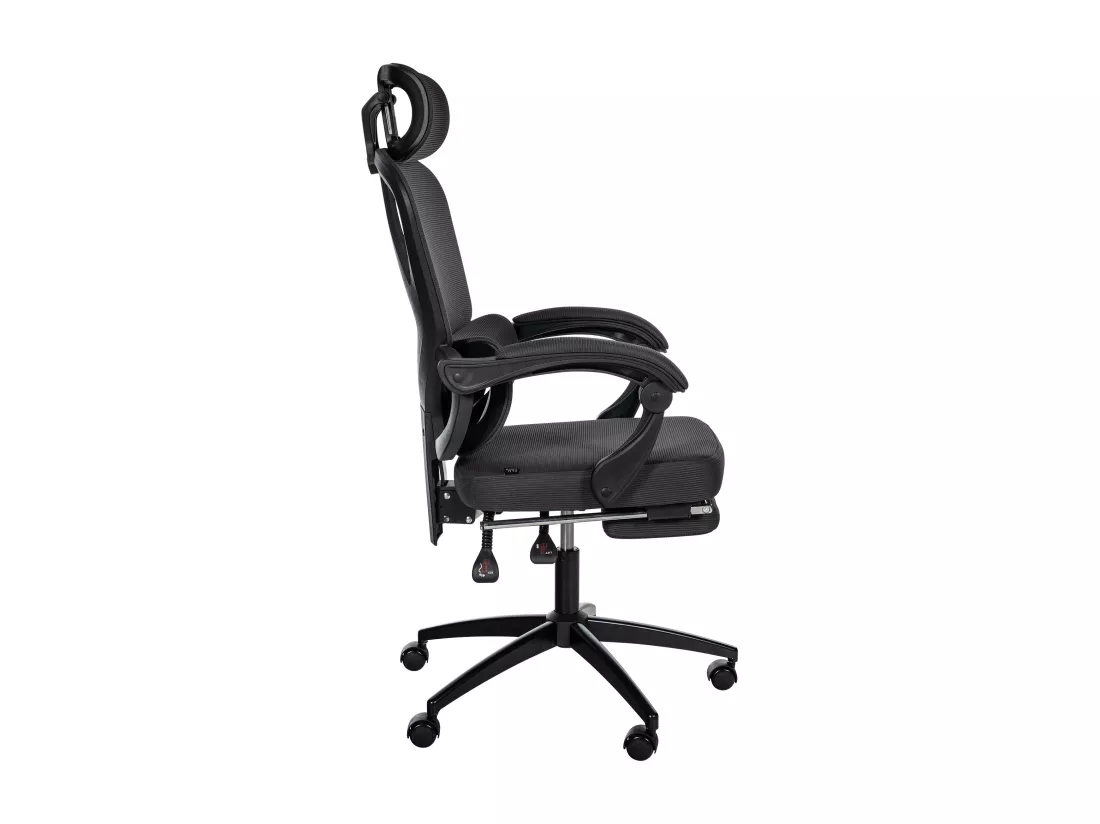 Chaise de bureau - Tissu & Blanc - Noir - Gander