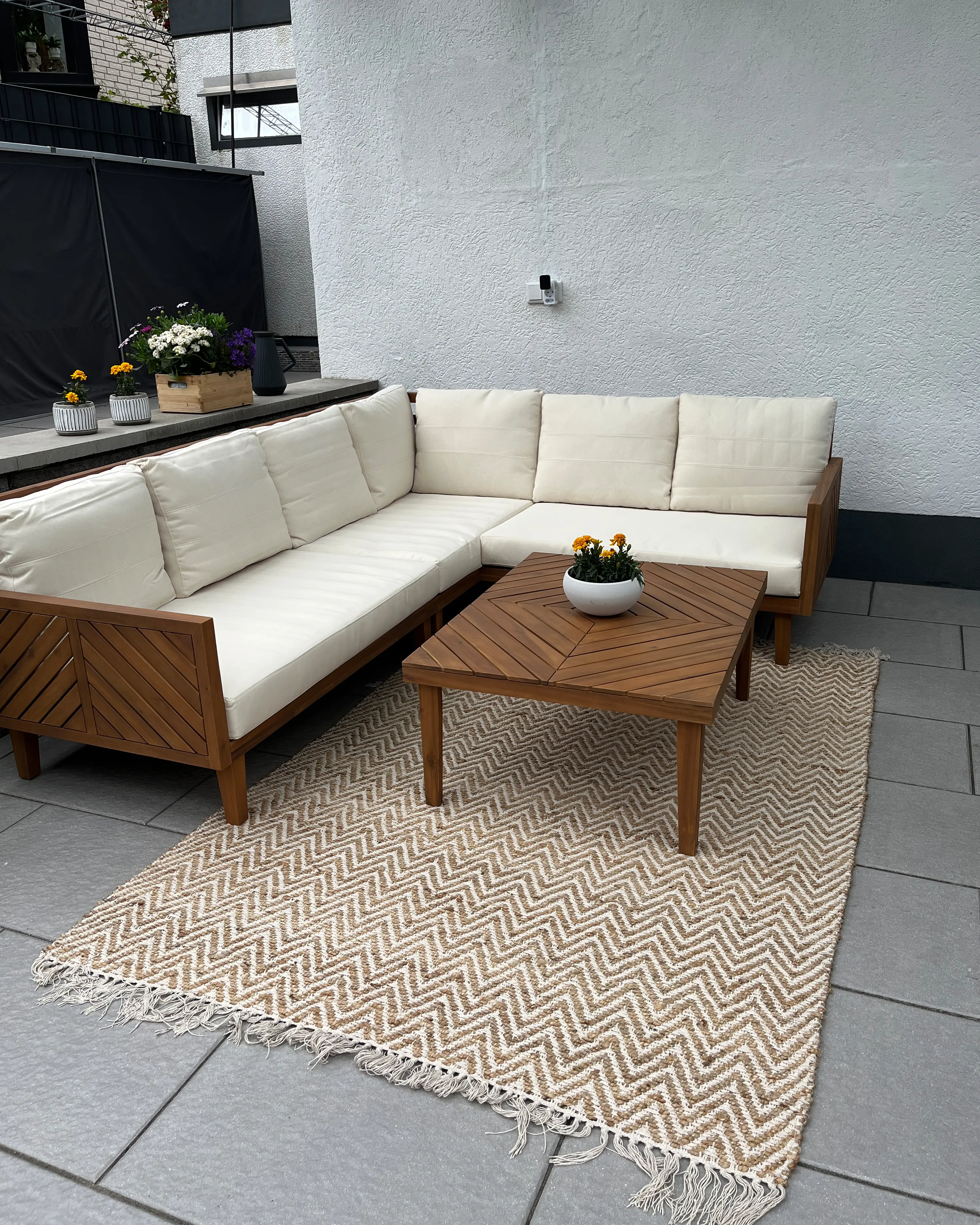 Vloerkleed AFRIN Beige 140 x 200 cm Jute