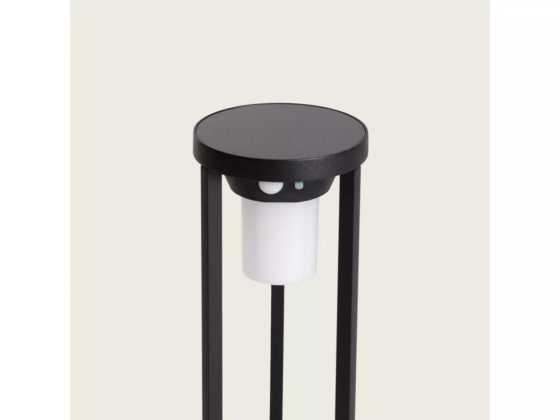 Balise sur Pied Extérieure Solaire LED 2W 40cm Aluminium avec Détecteur de Mouvement Eneko Noir