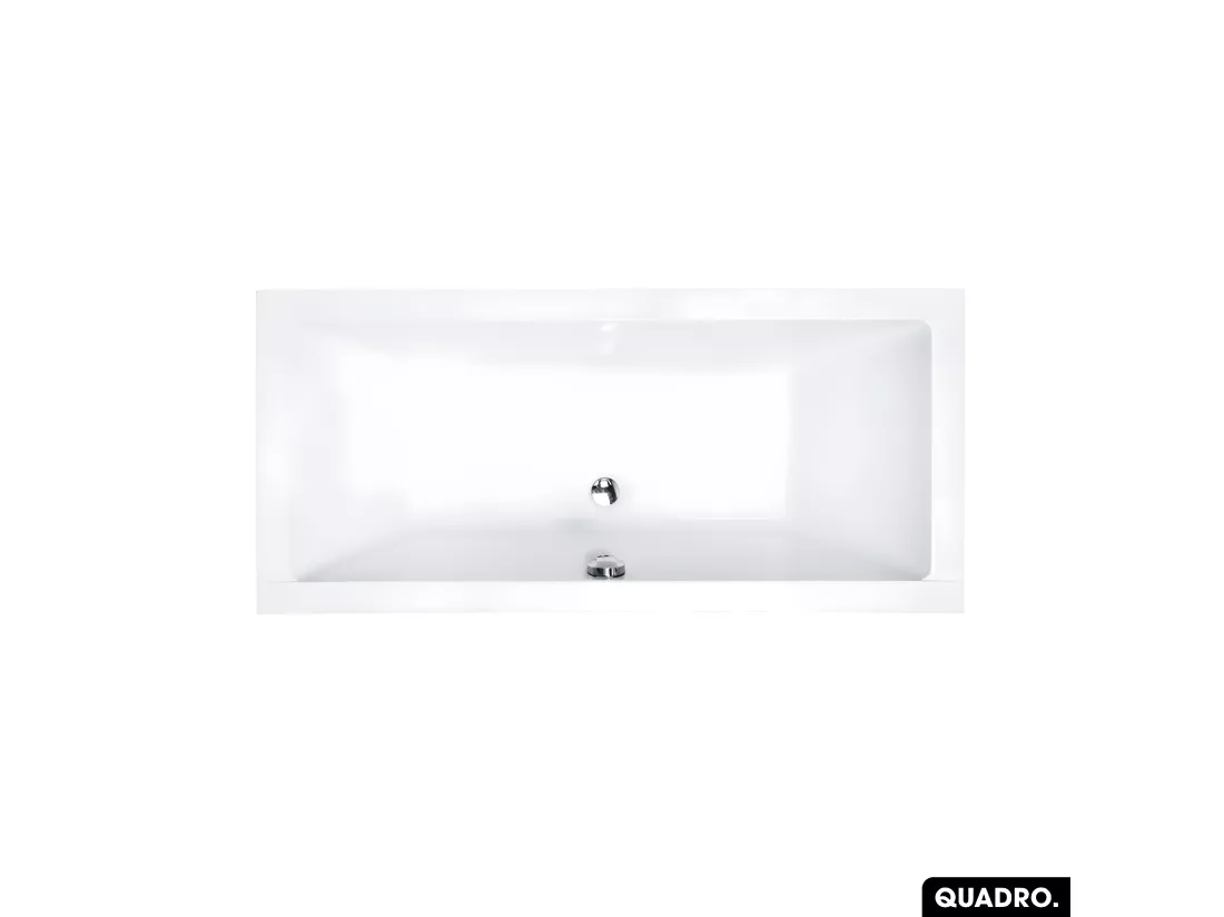 Baignoire rectangulaire - avec Tablier Blanc et Repose Tête OFFERT | QUADRO | 180 x 80 cm