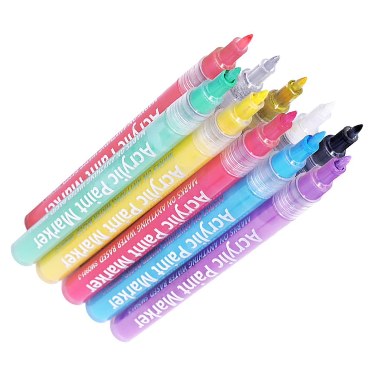 (12er Set) 0.7-3mm Wasserfeste Acryl Permanent Marker Pigment Stifte - Bunt