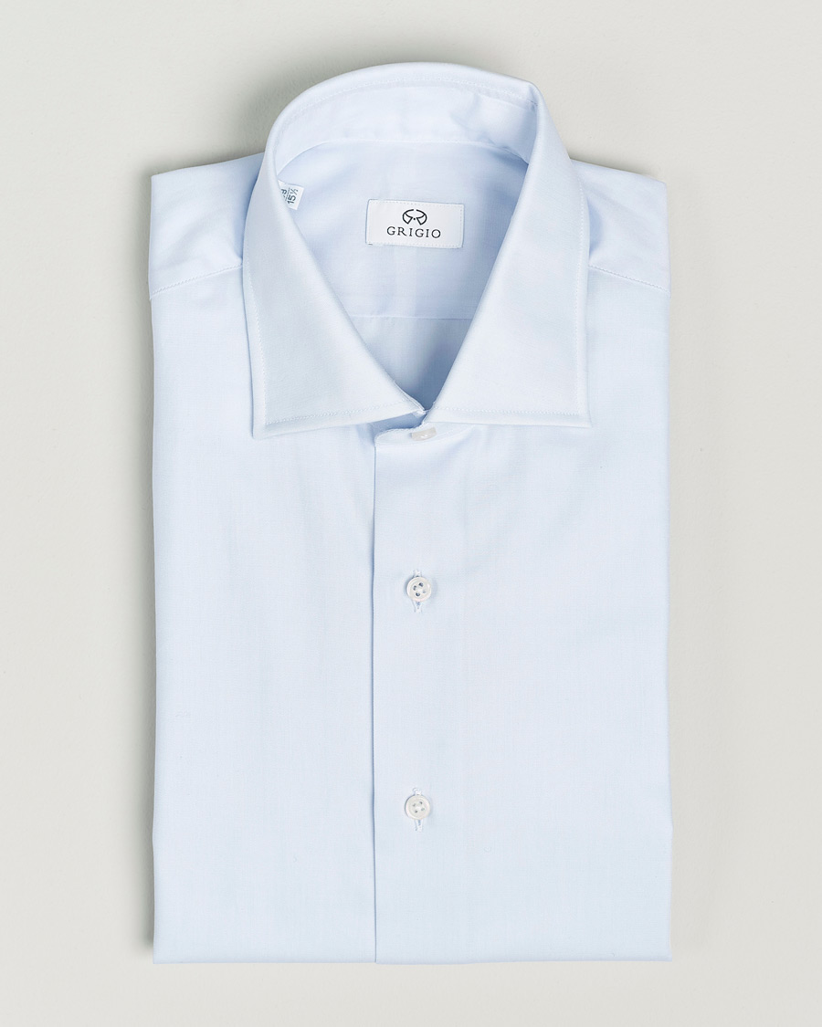 Grigio Cotton Twill Dress Shirt Light Blue