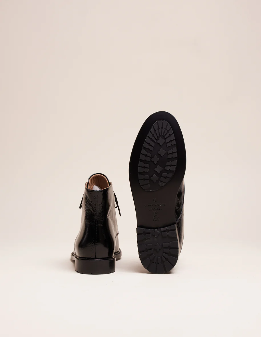 Bottines à lacets Laurène - Cuir naplak noir