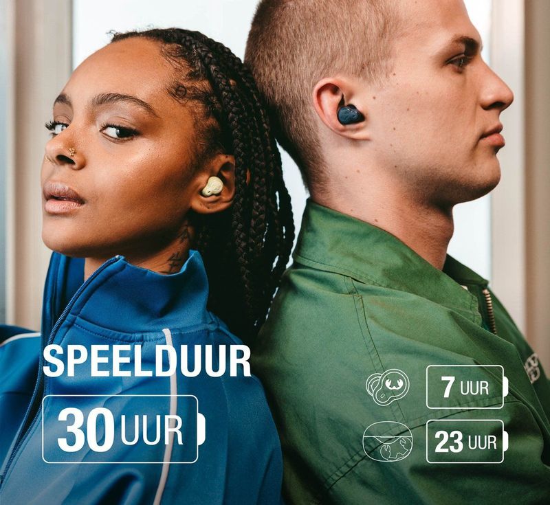 Fresh 'n Rebel - Twins Breez - Draadloze Bluetooth Oordopjes - Storm Grey - 30 uur Speeltijd