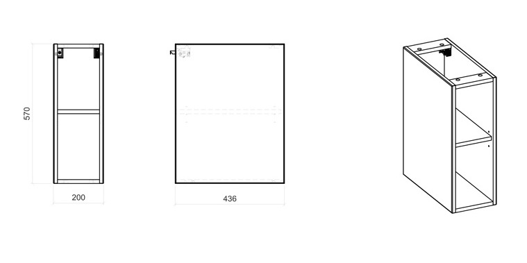 Comad Capri White 810B FSC kleine kast 57x20cm wit