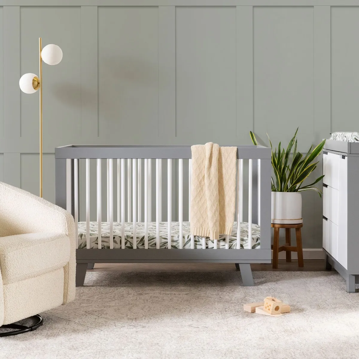 Babyletto Couchette Convertible 3 en 1 Hudson - Gris  Blanc