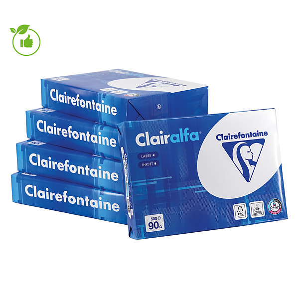 Papier blanc Clairalfa Clairefontaine A4 90g, 5 ramettes de 500 feuilles
