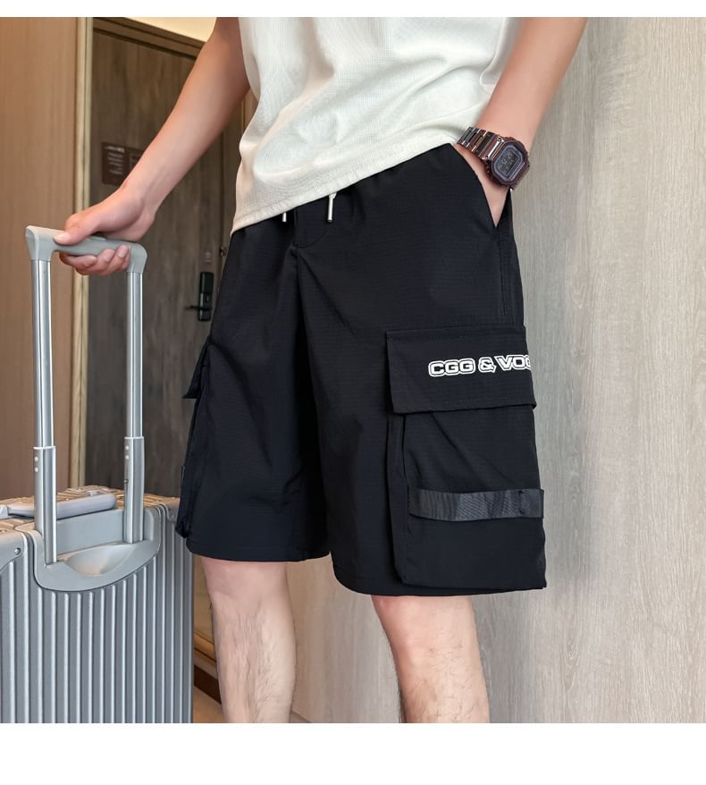 Andrei - Cargoshorts met hoge taille en wijde pijpen