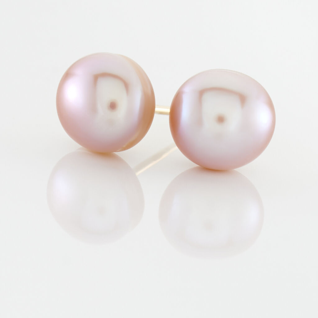Boucles D'oreilles Puces Ursulina Or Jaune Perle De Culture