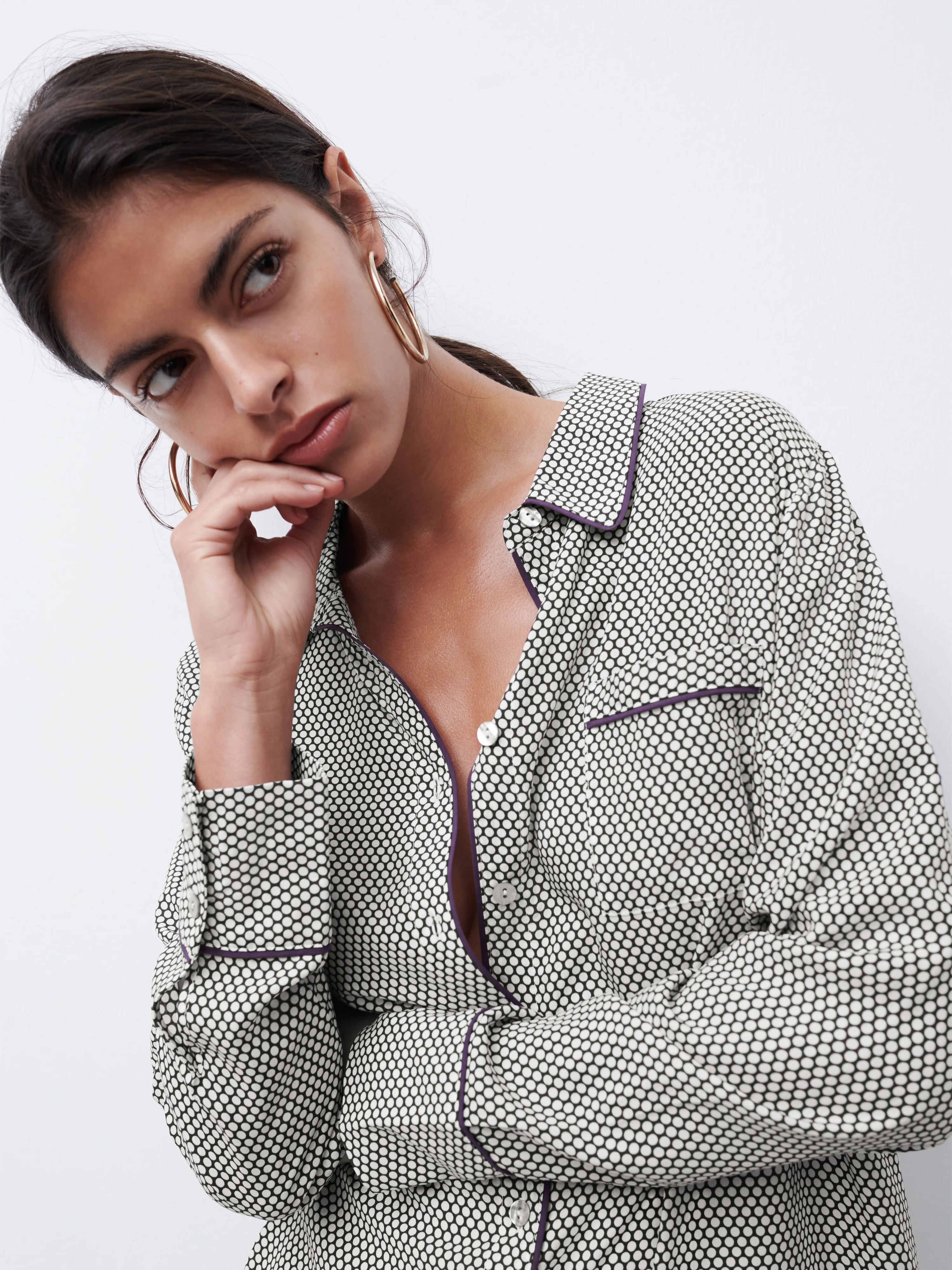 BILLIE - Chemise de nuit manches longues | Multicolore