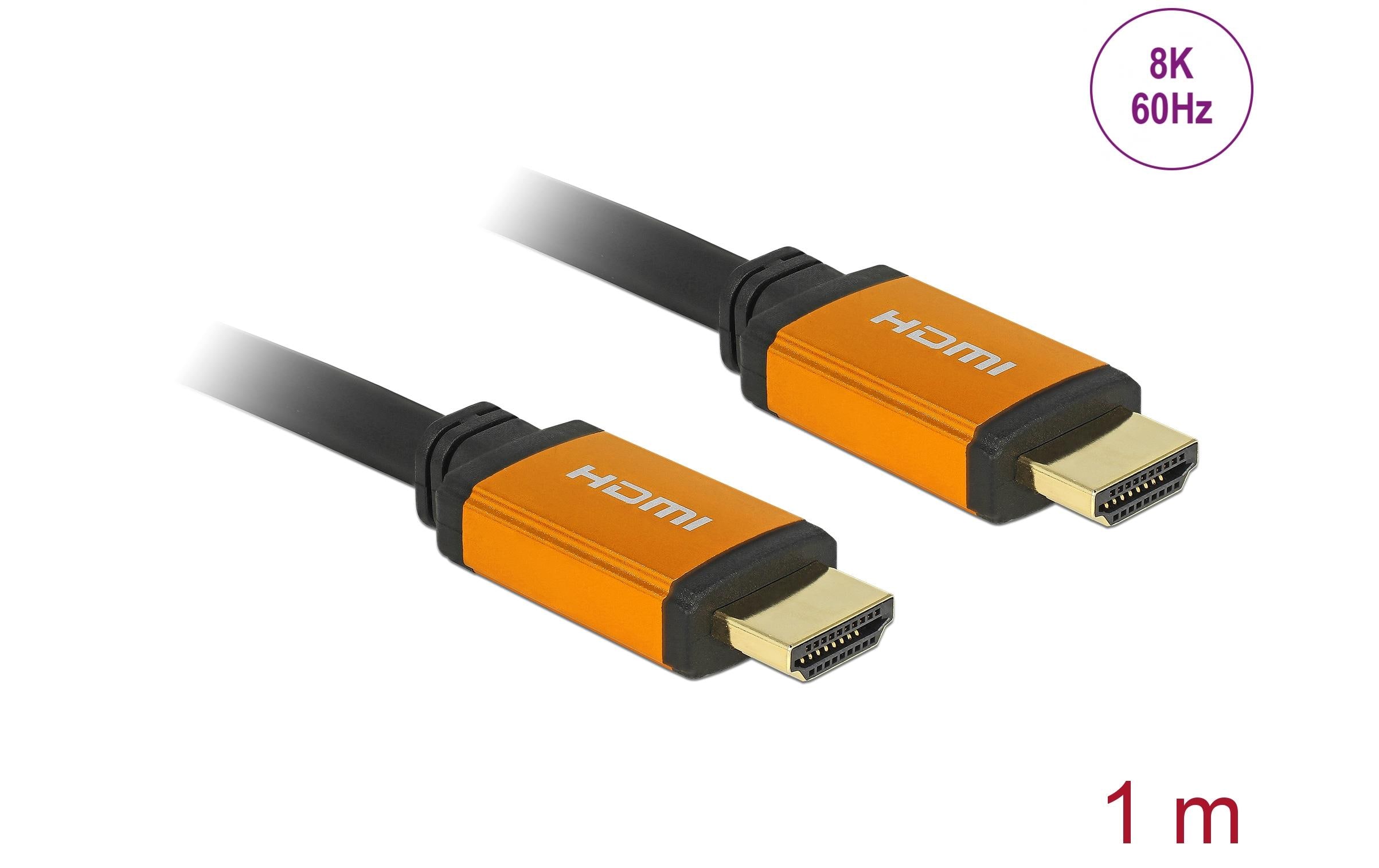 Kabel 8K 60Hz HDMI - HDMI, 1 mDelock High Speed HDMI Kabel 48 Gbps 8K 60 Hz 1 m