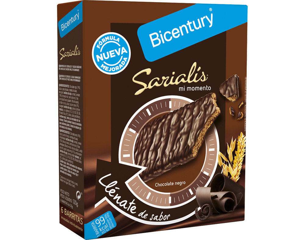 BARRITAS BICENTURY CHOCOLATE NEGRO 120G