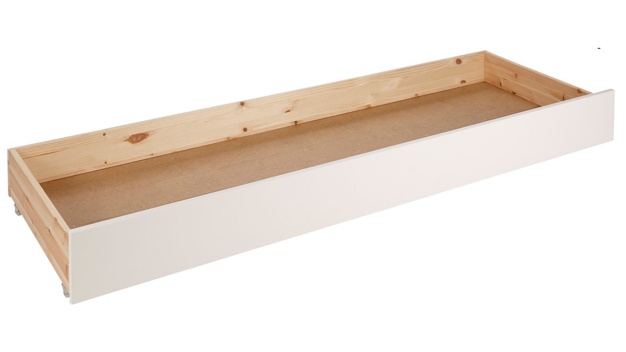 Kajuitbed paneel uitschuifbaar Pino met lade wit