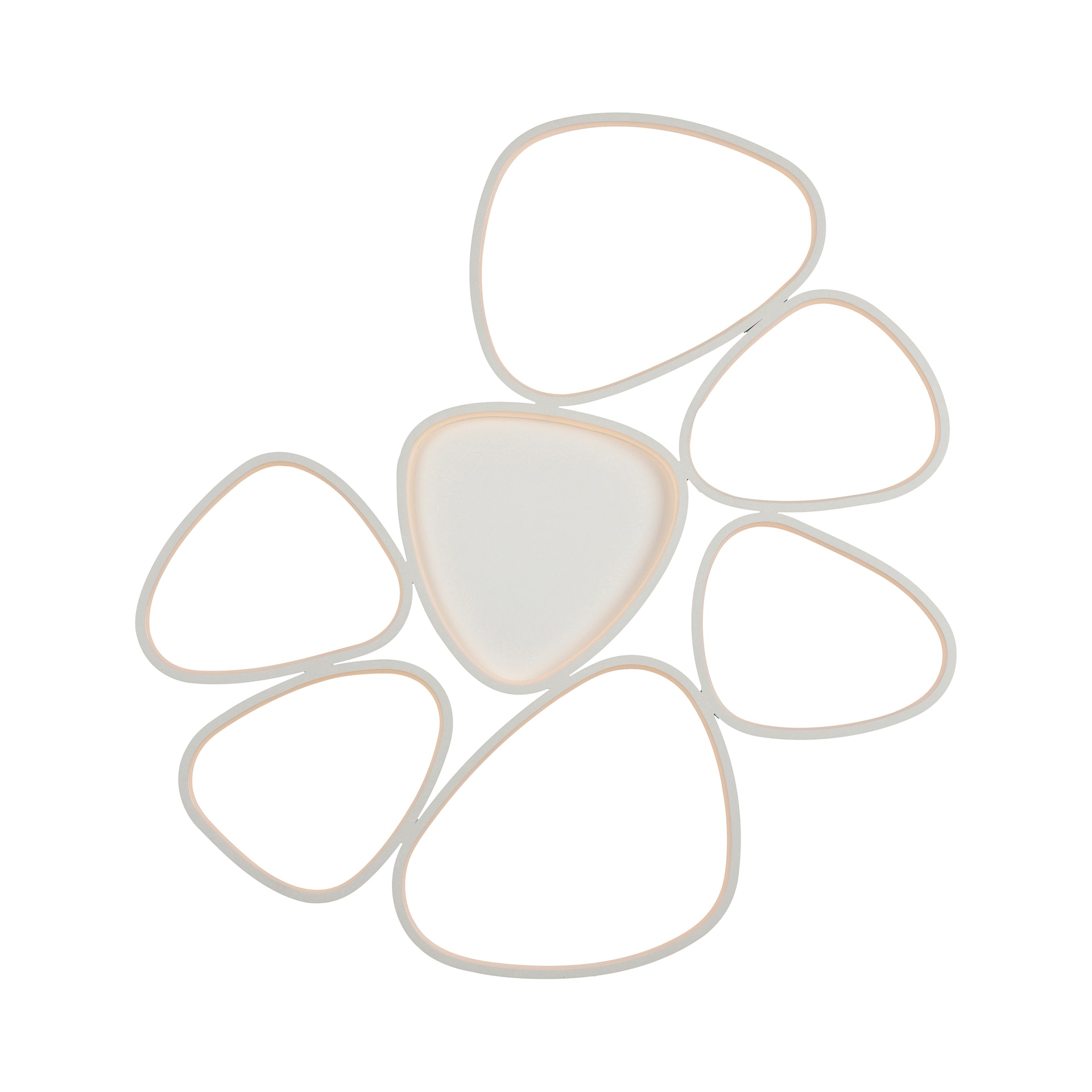 JUST LIGHT LED Deckenlampe PEBBLES 92 x 70 cm weiß