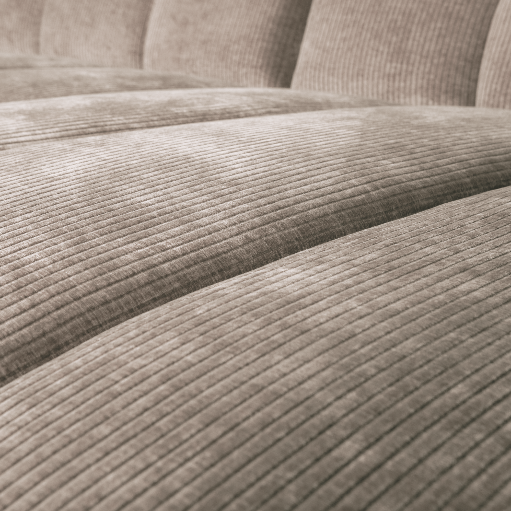 Chaise Longue Mojo Mojo Chaise Longue Rechts - Geweven Ribstof - Donkerzand