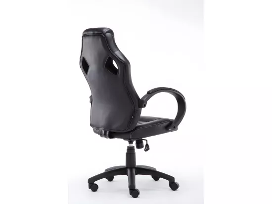 Chaise de bureau - Similicuir & Plastique - Noir - Magnus