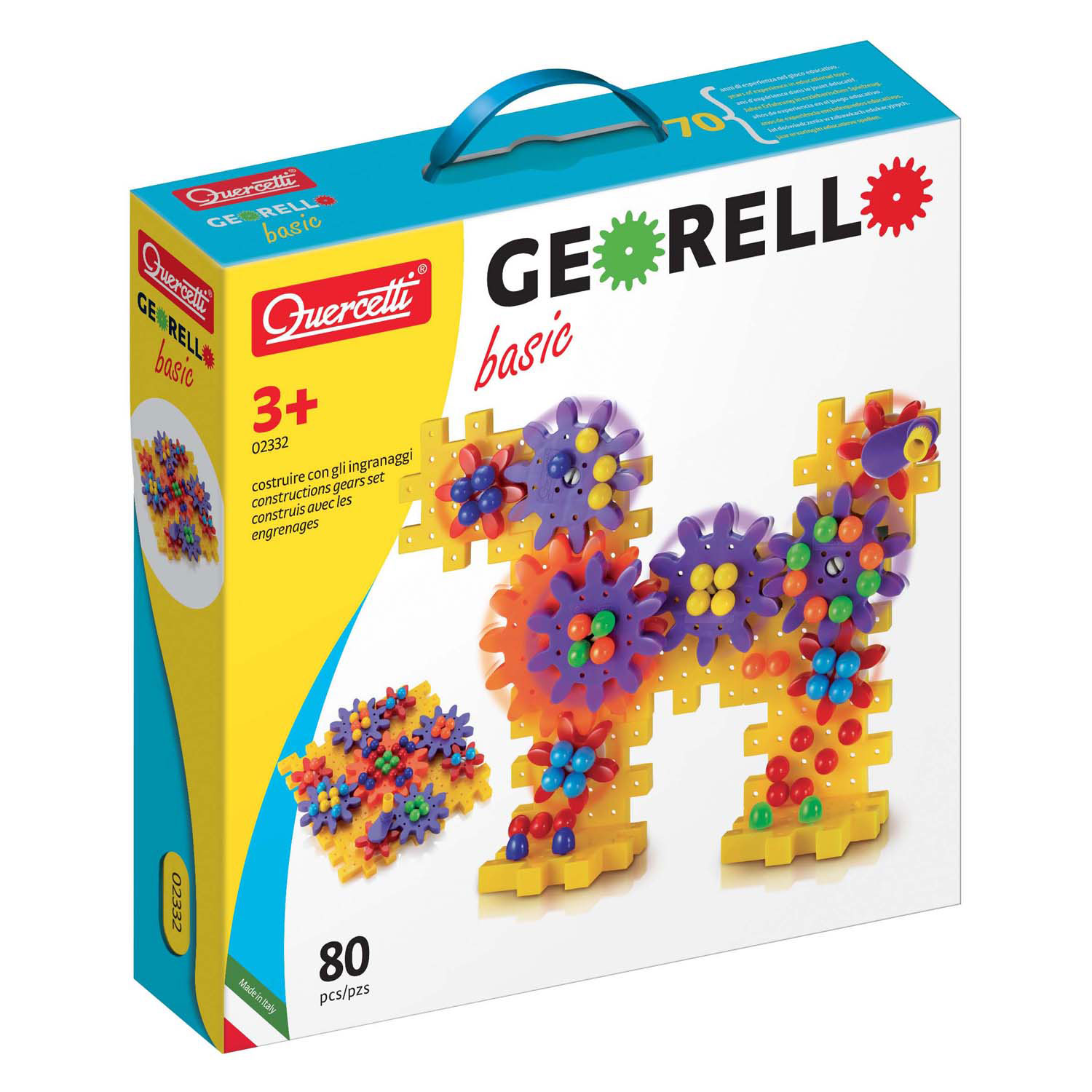 Quercetti Georello Tandwielenset Hond & Bloem, 80dlg.