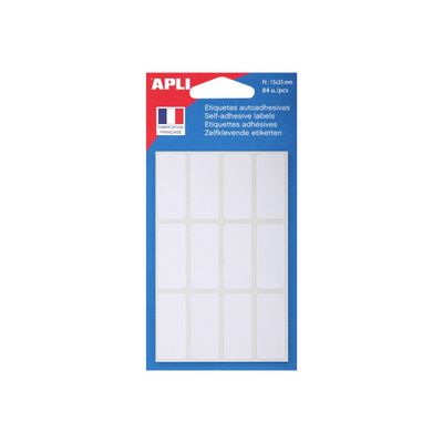 Apli Agipa - 84 Étiquettes blanches multi-usages - 15 x 35 mm - coins arrondis - réf 111921