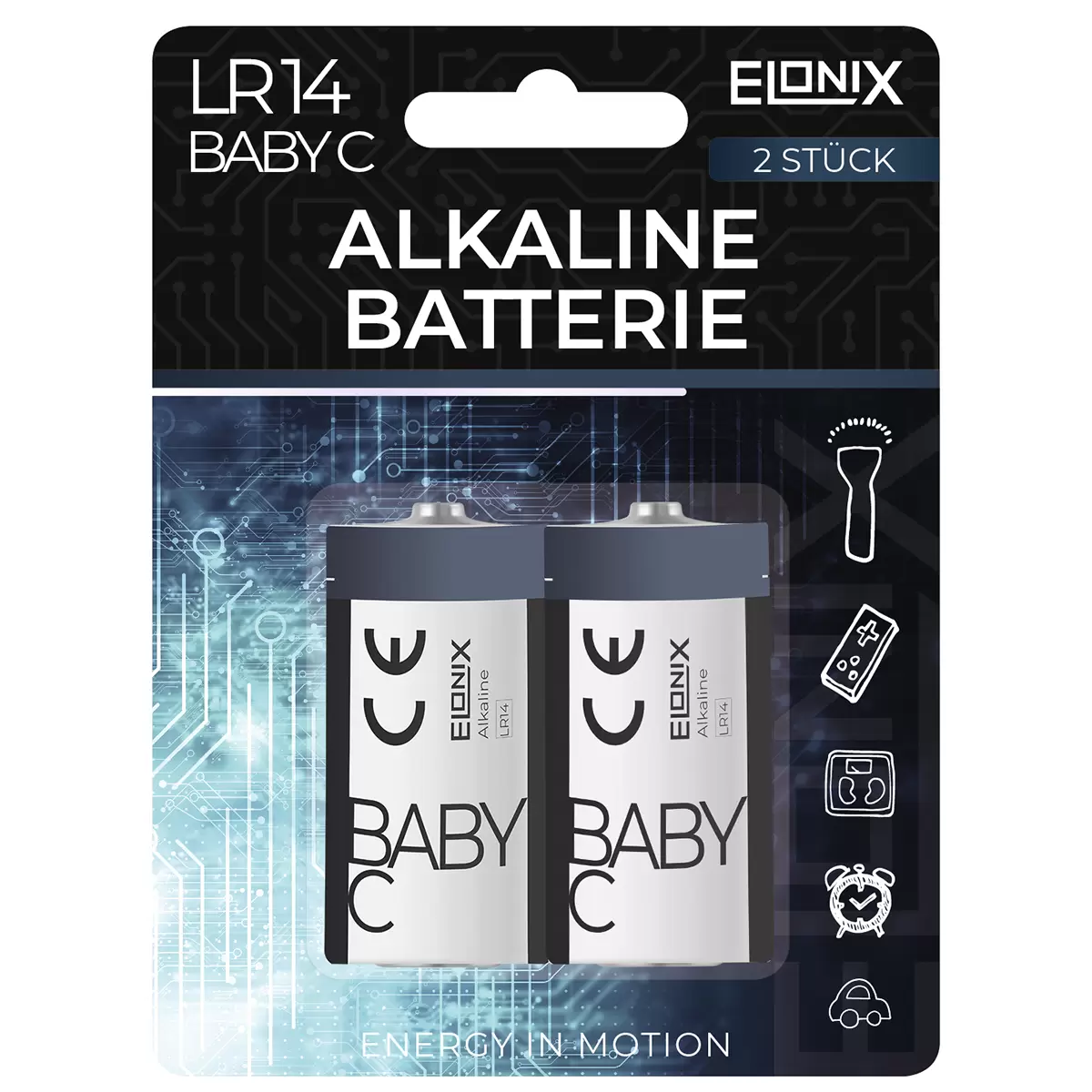 Batterie 2er Pack LR14 Elonix