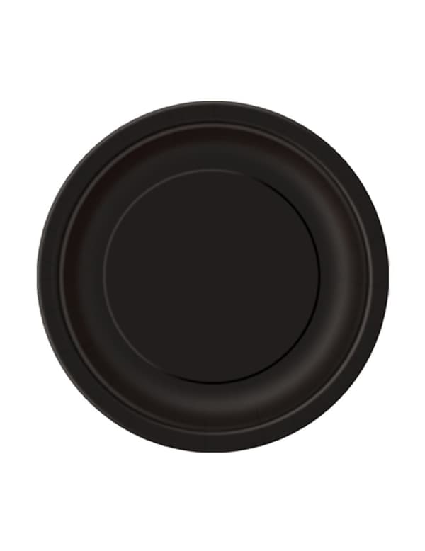 20 små svarte papptallerkener 18 cm. Size-Standard