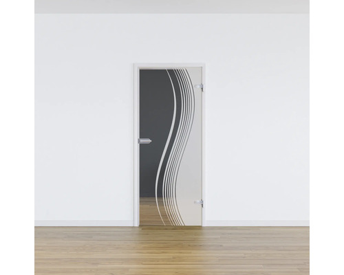 Pertura glasdeur complete set Glera Reflect 01 584x1972x8 mm rechts incl. beslag Jonte Studio niet-vergrendelbaar