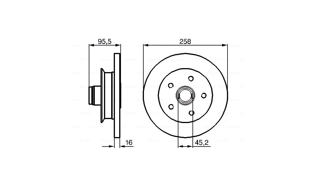 Bremseskive 258 x 16 mm