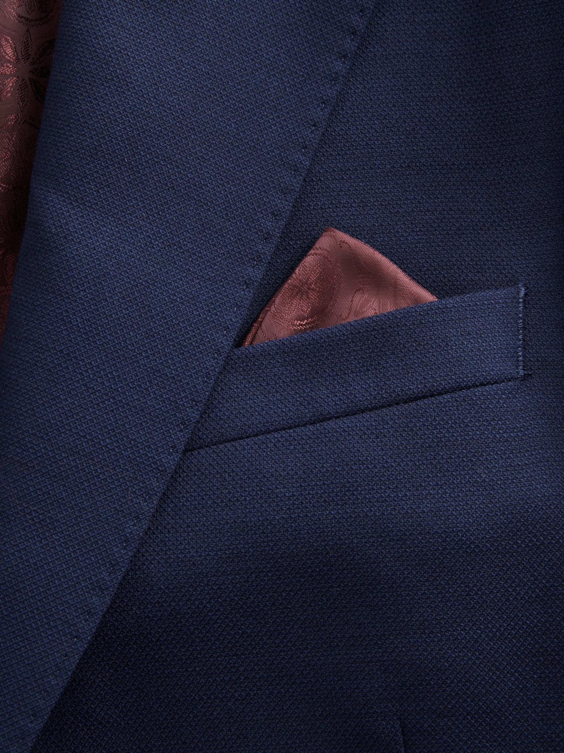 Helderblauw - Signature getextureerd slim-fit kostuumjasje van Italiaanse Tollegno-wol