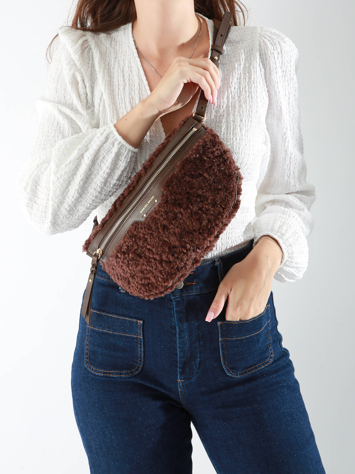Sac banane Othilia cuir et shearling VANESSA BRUNO
