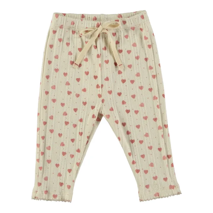 Tocoto Vintage Legging Baby Cœur Coton Bio | Ecru