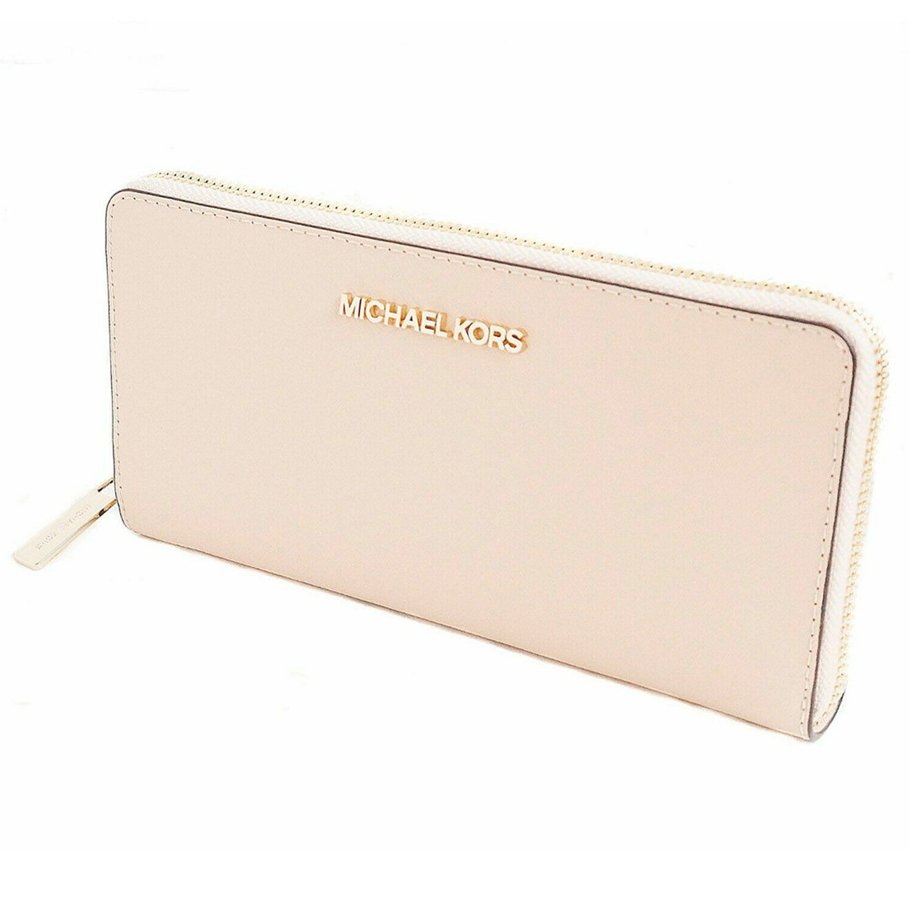 Michael Kors Compagnon en Cuir Jet Set Travel beige - 10x20.5x2.5 cm