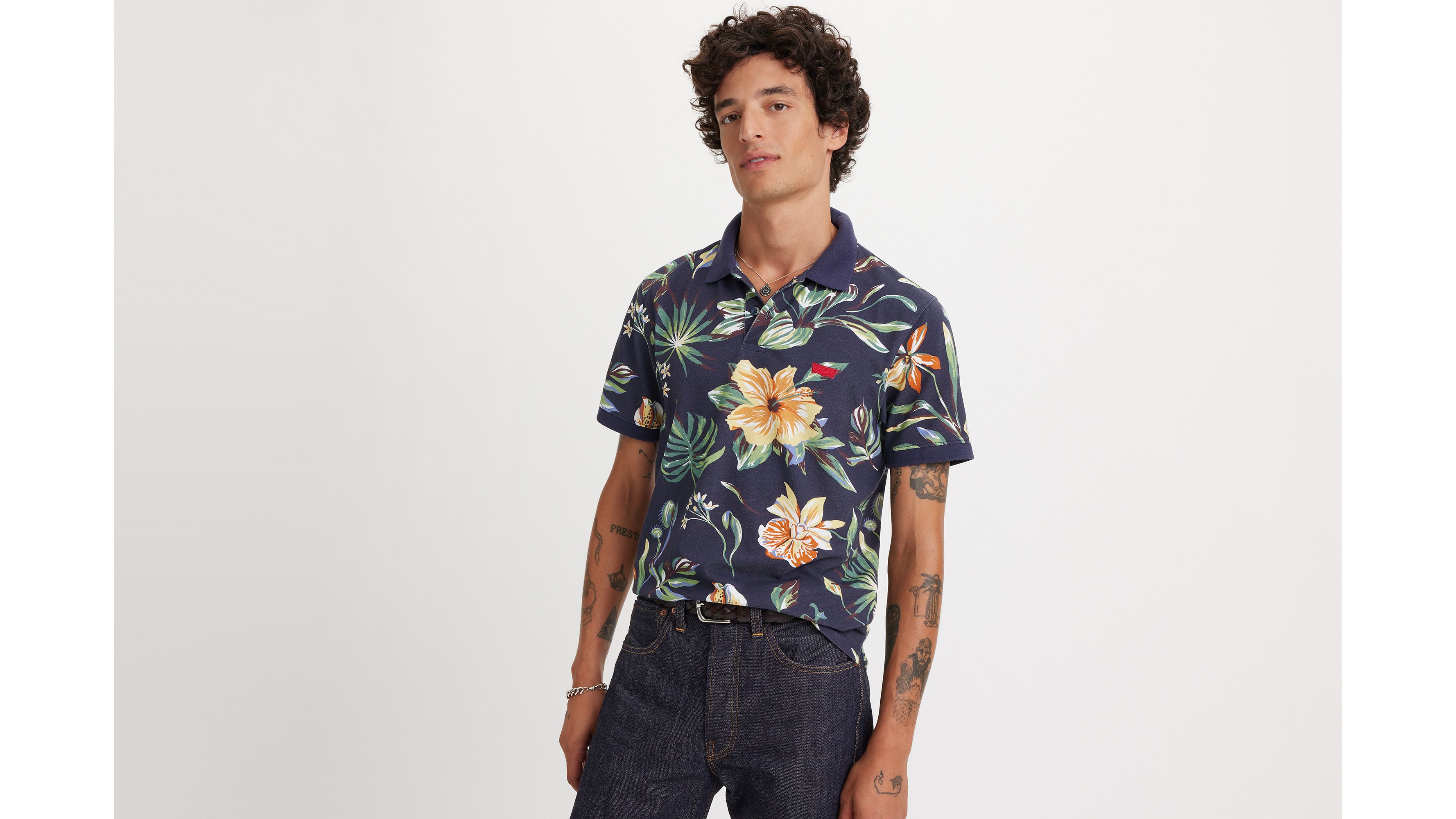 Polo slim Housemark - Nepenthe Floral Navy Blazer - Multicolore