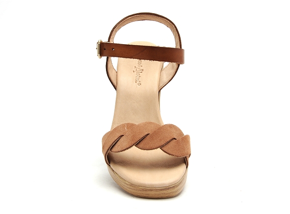 Coco abricot nu pieds talons femme coise marron