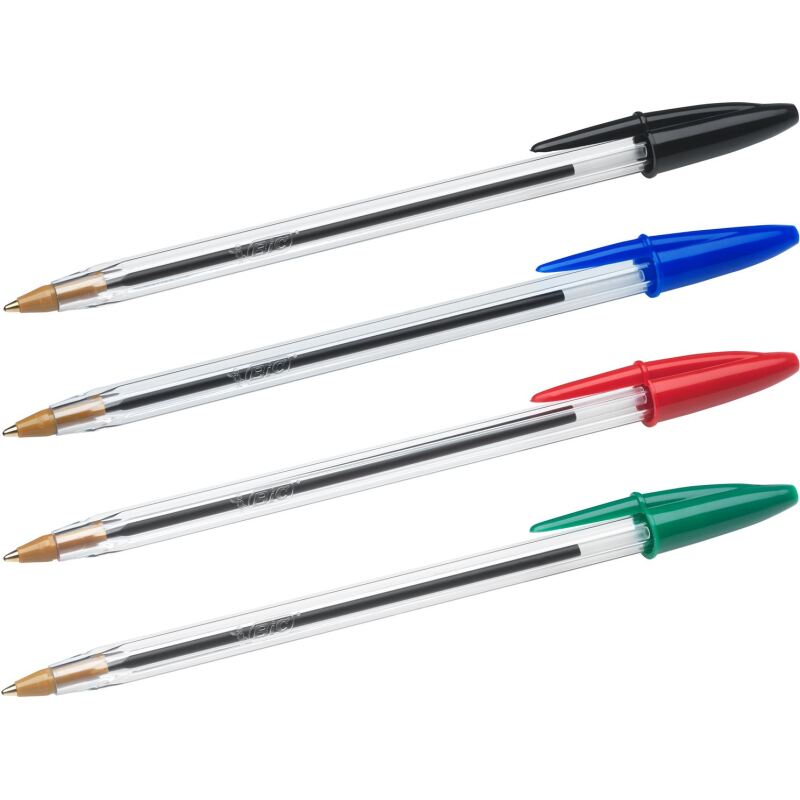 Stylo bille Bic Cristal Original écriture moyenne - Pochette de 10 couleurs classiques