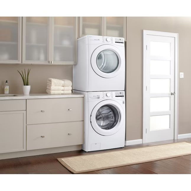 Lavadora de carregamento frontal empilhável de alta eficiência LG de 4,5 pés cúbicos (branca) ENERGY STAR