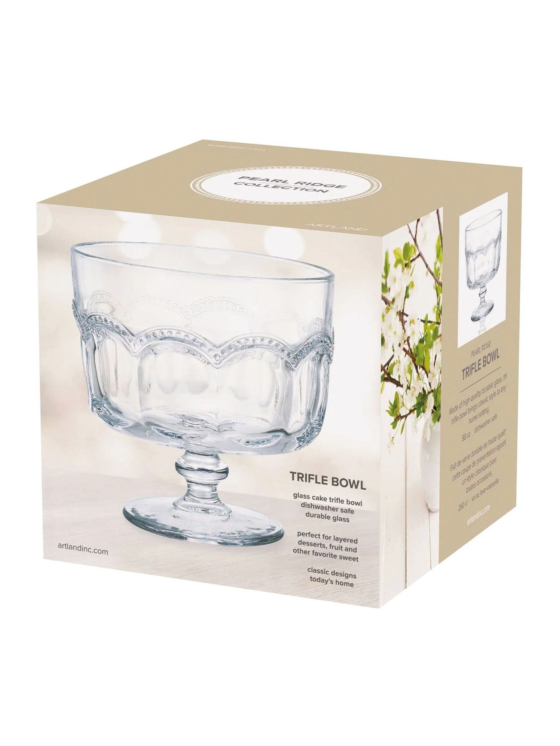 Artland Pearl Ridge Trifle Bowl
