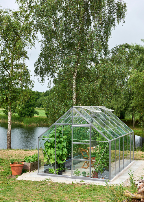 Halls Universal 128 SD drivhus 9,9 m² - aluminium