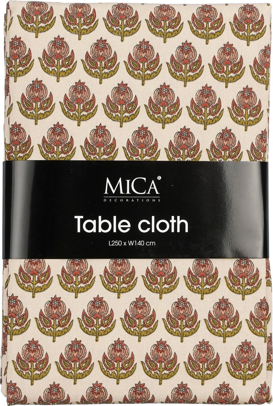 Mica Decorations tafelkleed Diona beige 250 x 140 cm