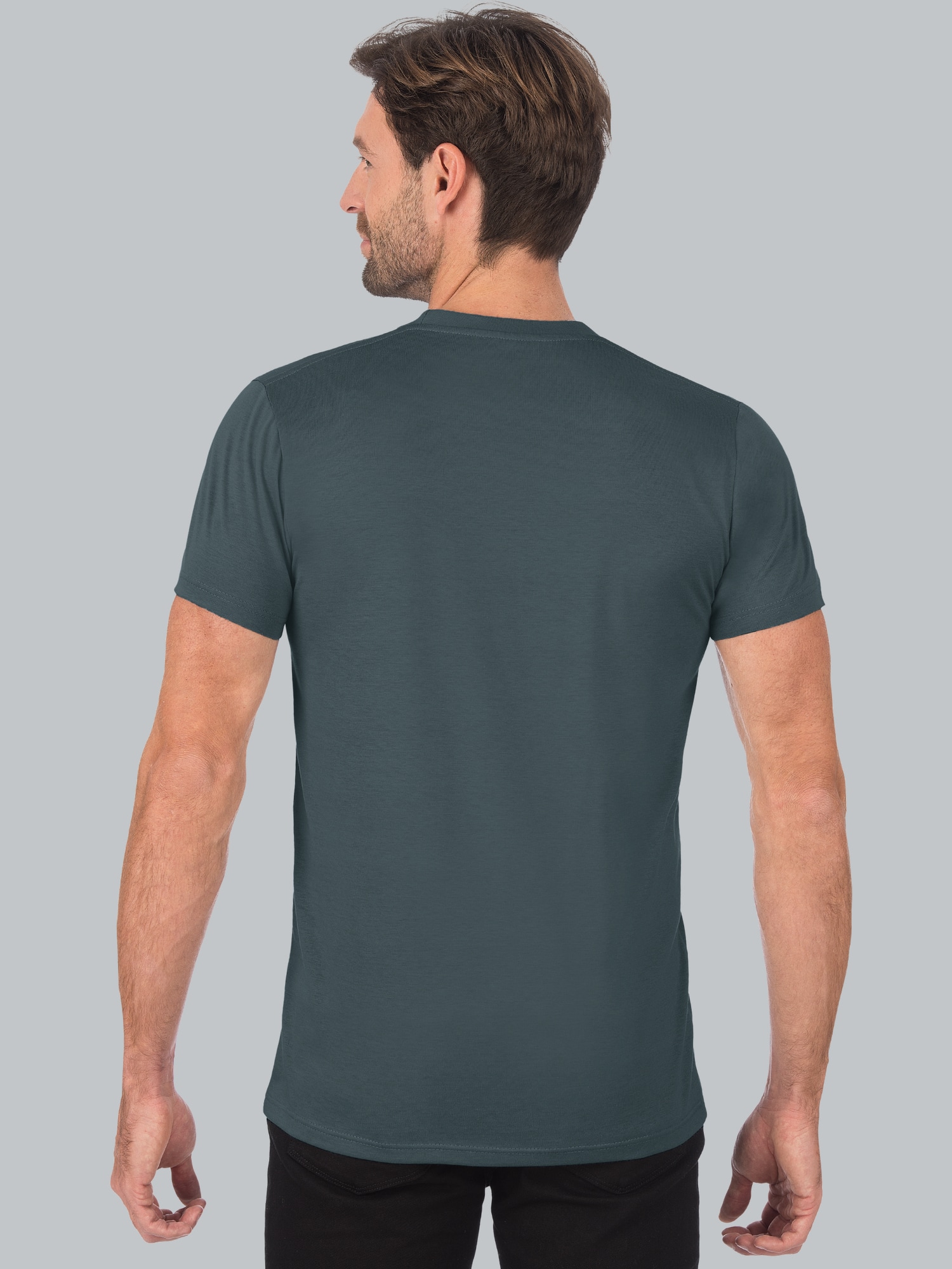 Slim Fit T-Shirt aus DELUXE Baumwolle Anthrazit