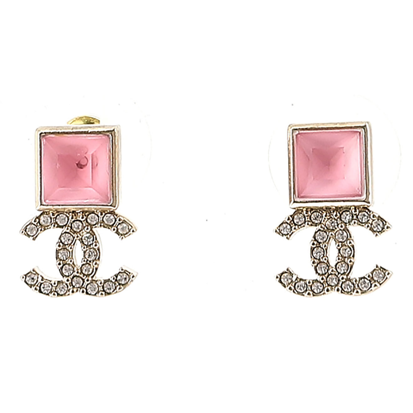 Chanel Boucles d'oreilles en Métal, Strass et Pierre dorées - Neuf avec étiquette