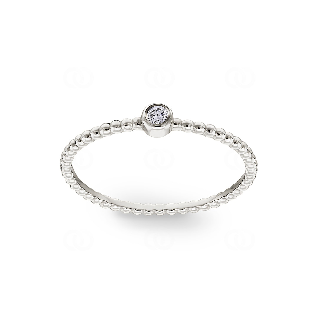 Damenring 750/18 K Weissgold mit Diamant 0.03 ct H/si by CHRISTIAN
