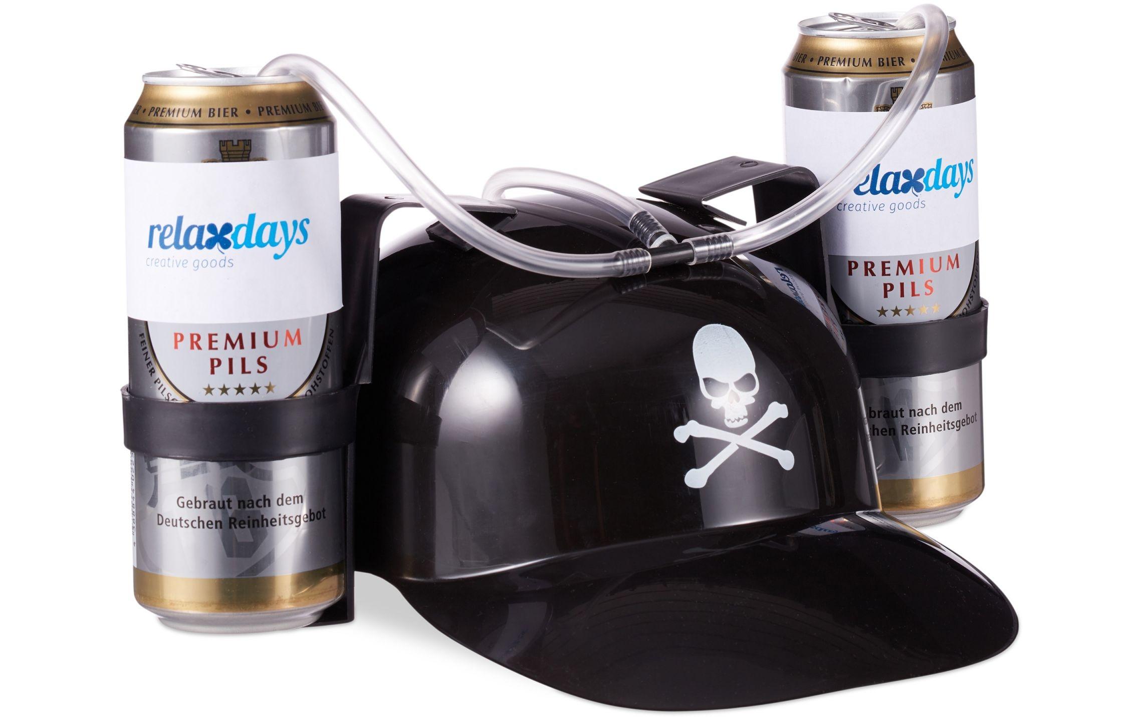 Partyaccessoire Trinkhelm Pirat 13 x 32 cm, SchwarzParty Bierhelm