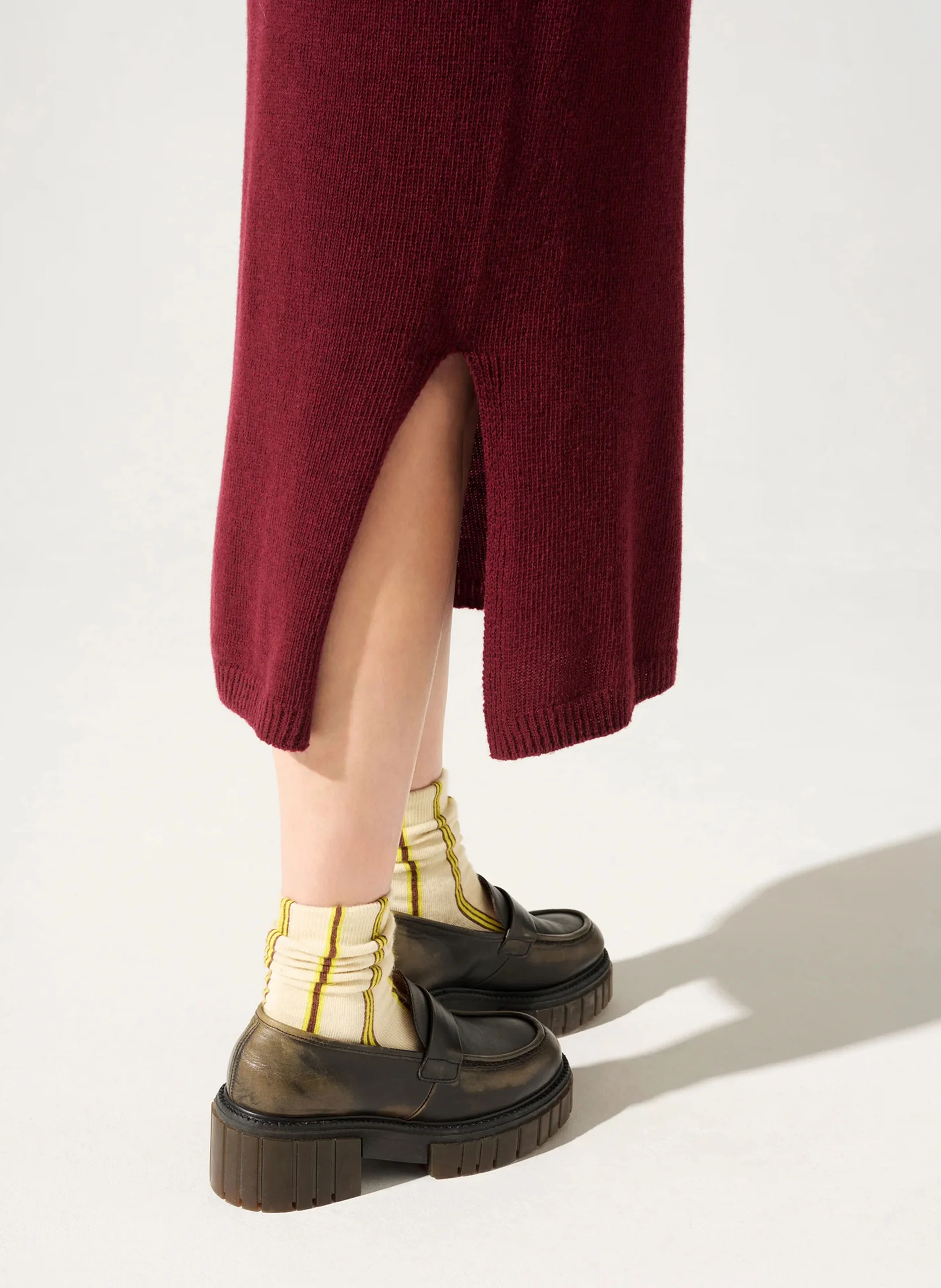 PERHAN - Robe pull ample en laine mélangée | Bleu