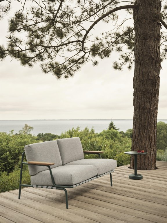 Muuto Settle 2-zits loungebank donker groen