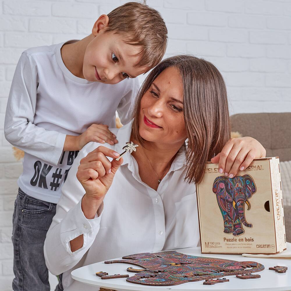 PUZZLE EN BOIS 190 PIECES - L'ELEPHANT IMPERIAL