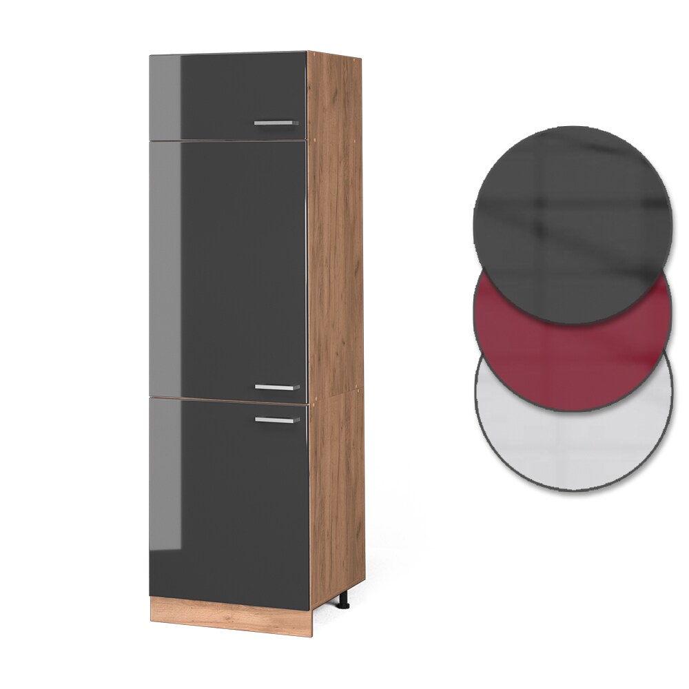 Vicco Kühlumbauschrank Küchenschrank Küchenzeile R-Line 60 cm Goldkraft Anthrazit