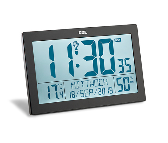 XL-Funkwanduhr mit Thermometer und Hygrometer