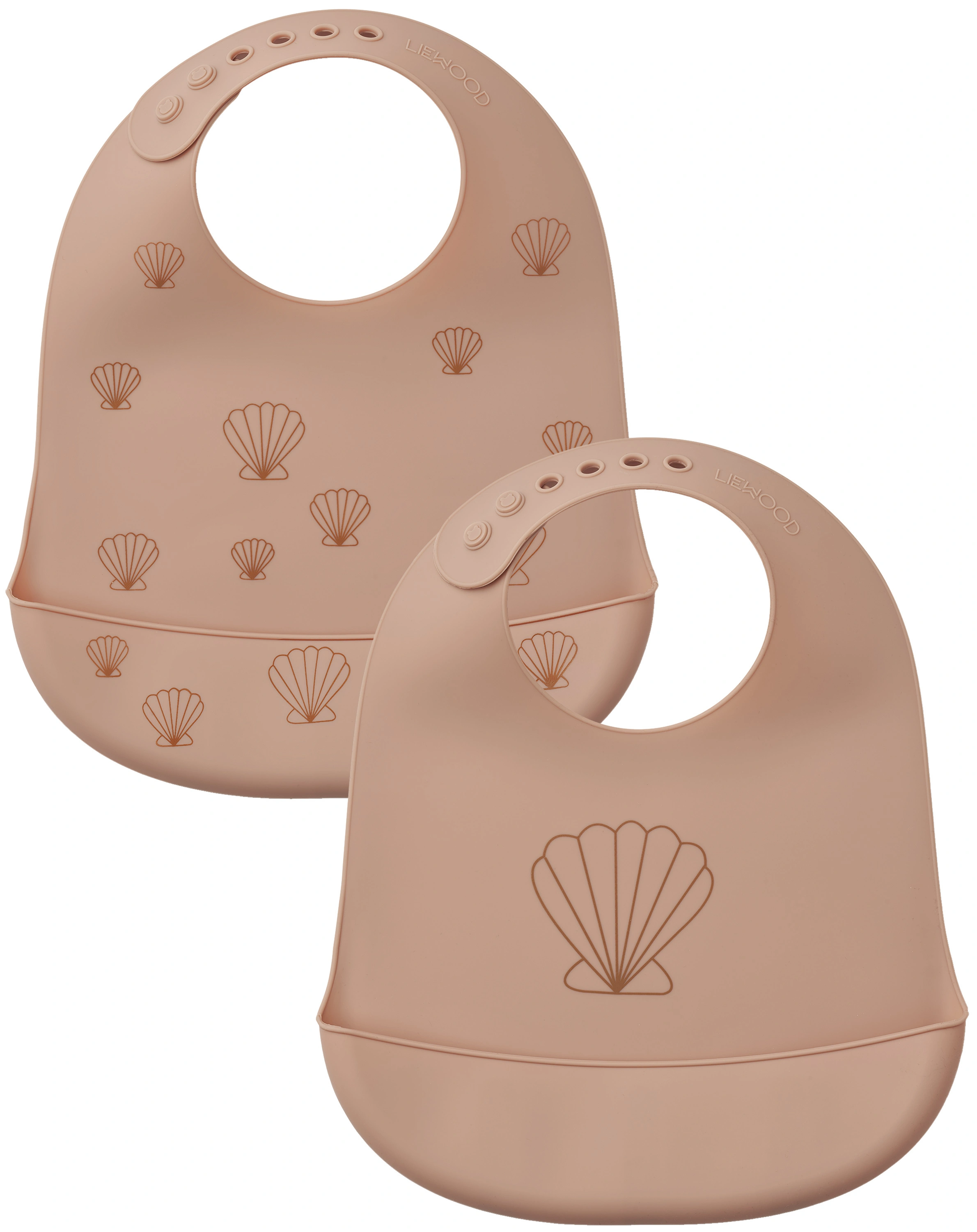 Silikon-Lätzchen SEASHELL mit Auffangschale 2-teilig in pale tuscany